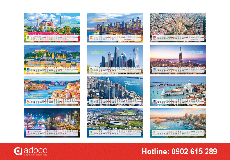 Lịch để bàn 2023 - HN 106 Những thành phố đẹp trên thế giới
